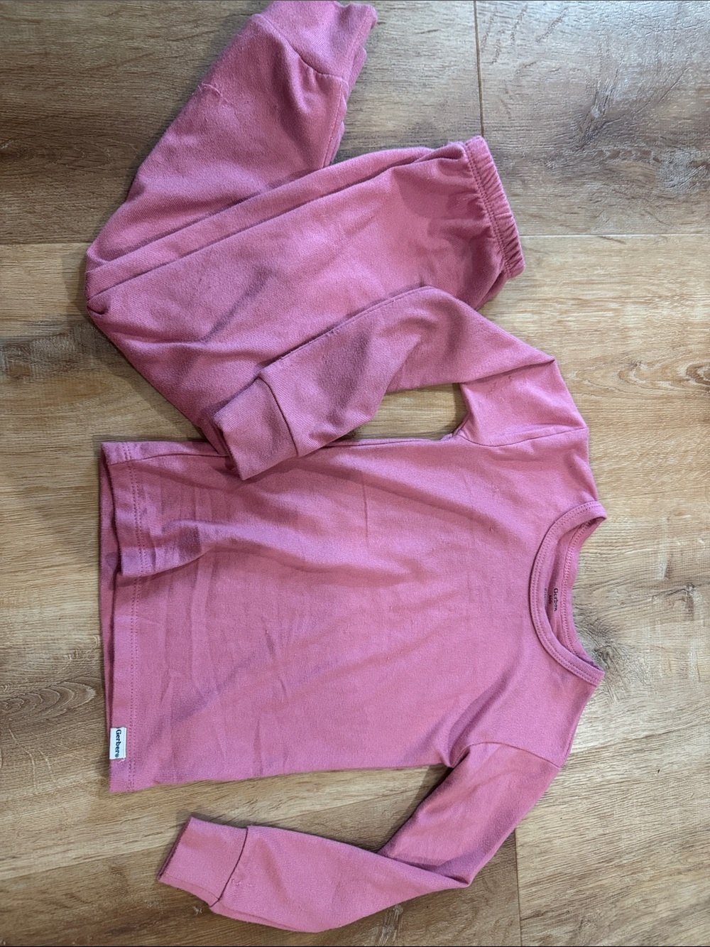 Gerber Pink Long Sleeve Top and Jogger Pajama Set